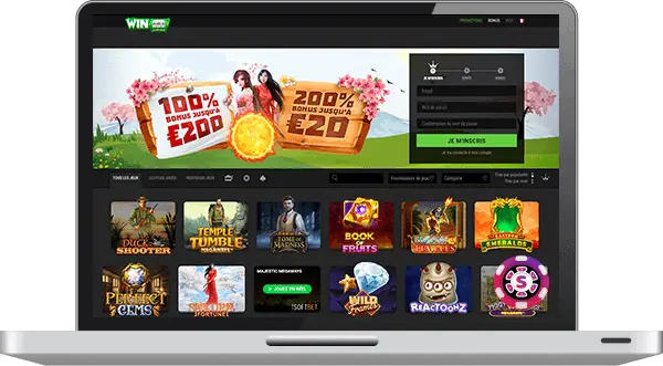 Inscription à l'application mobile au winoui casino